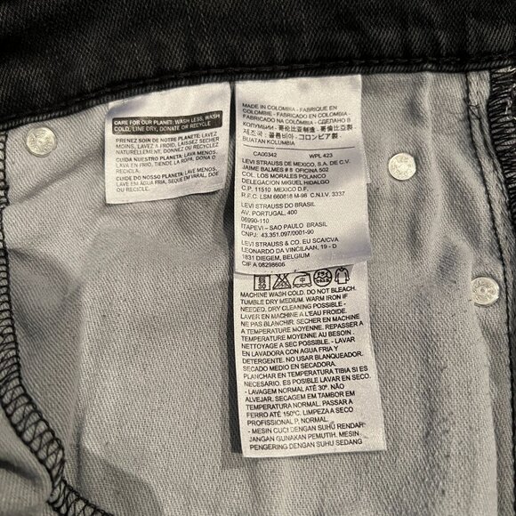 Levi’s 559 Relaxed Straight Jeans Black Denim Men’s W36 L34 Made in Colombia - Picture 8 of 8